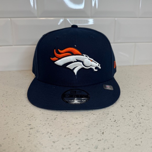 New Era Other - New Era NFL Denver Broncos 9FIFTY Snapback Hat Navy Orange White Logo Adjustable